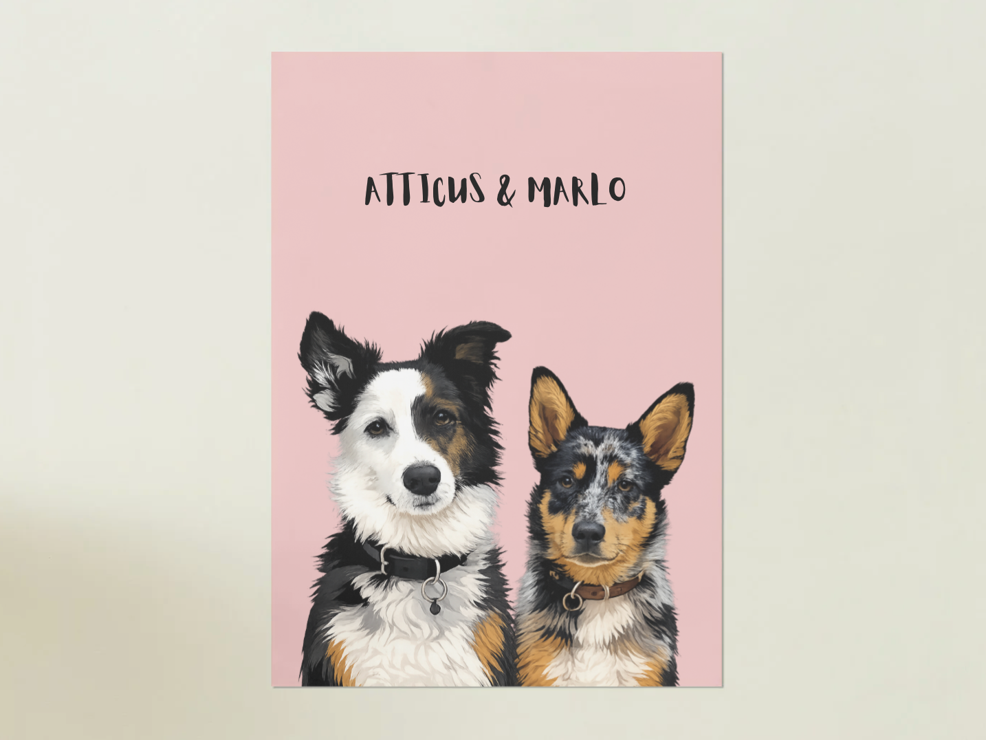 2 Pets - Custom Illustrated Photo Poster