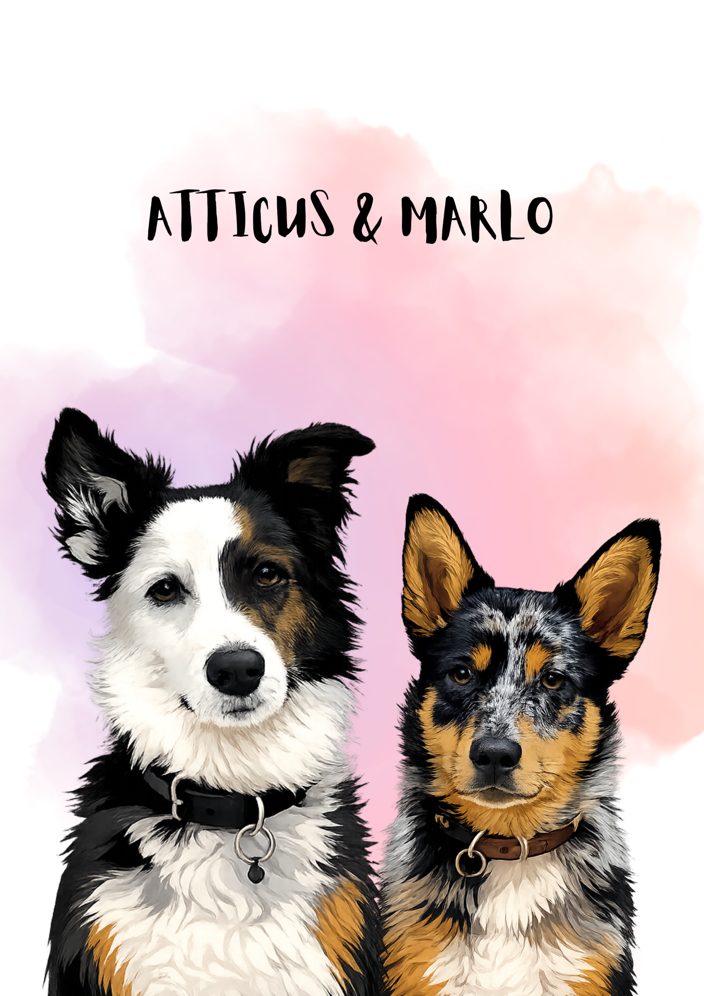 2 Pets - Custom Illustrated Photo Poster