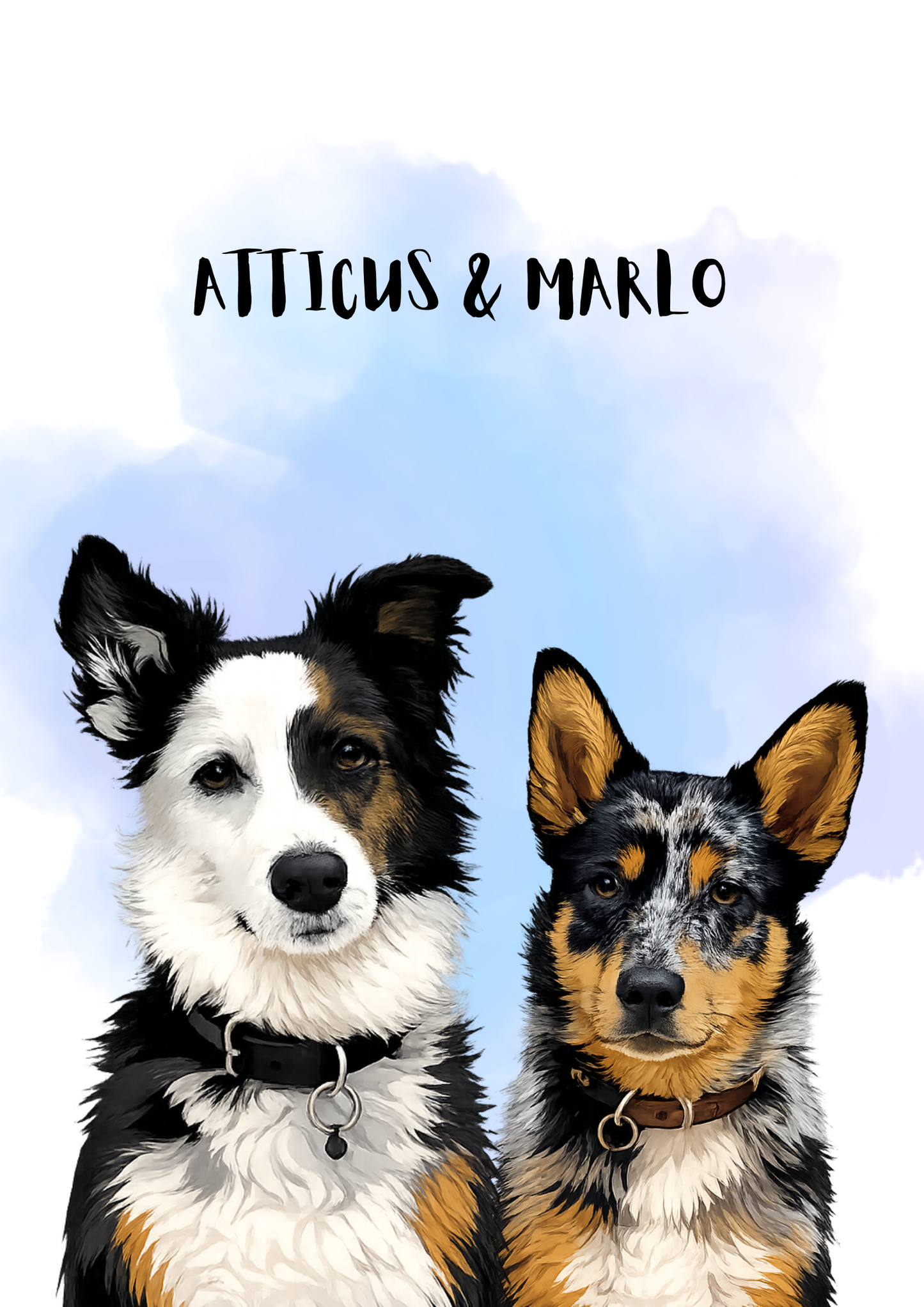 2 Pets - Custom Illustrated Photo Poster