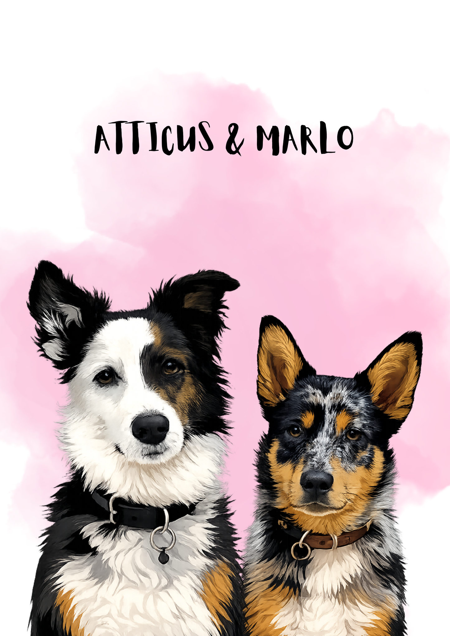 2 Pets - Custom Illustrated Photo Poster