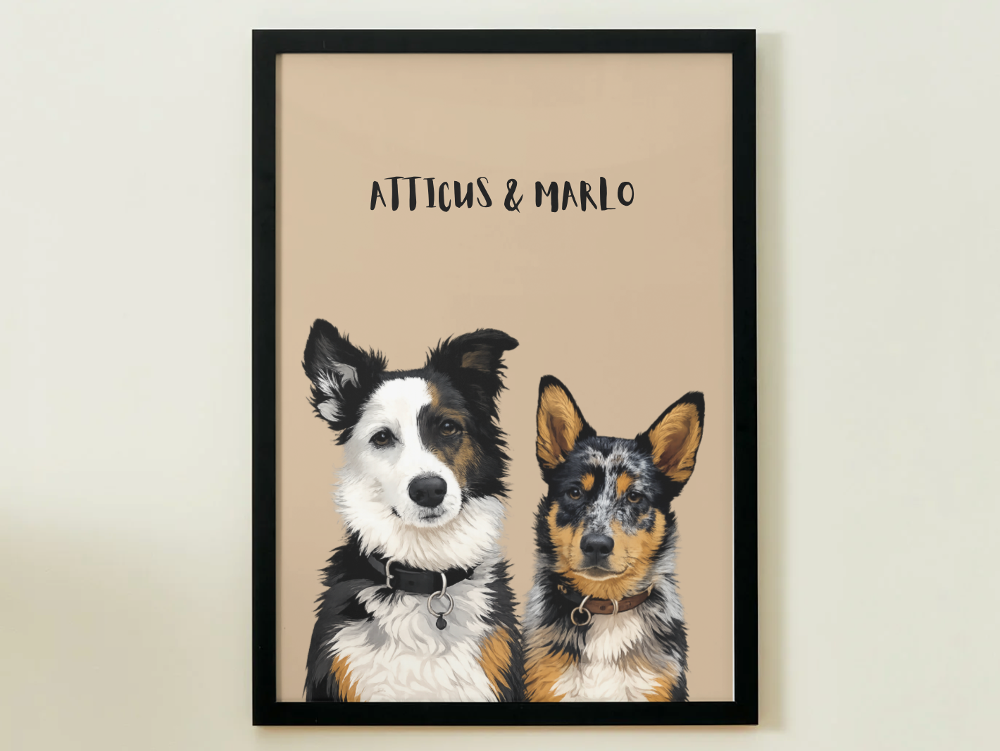2 Pets - Custom Illustrated Photo Poster