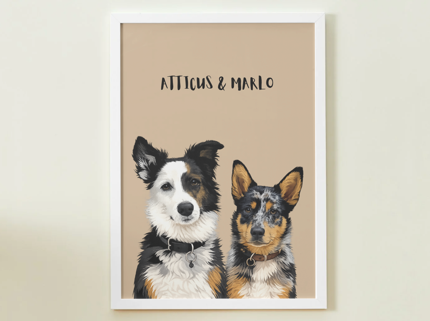 2 Pets - Custom Illustrated Photo Poster