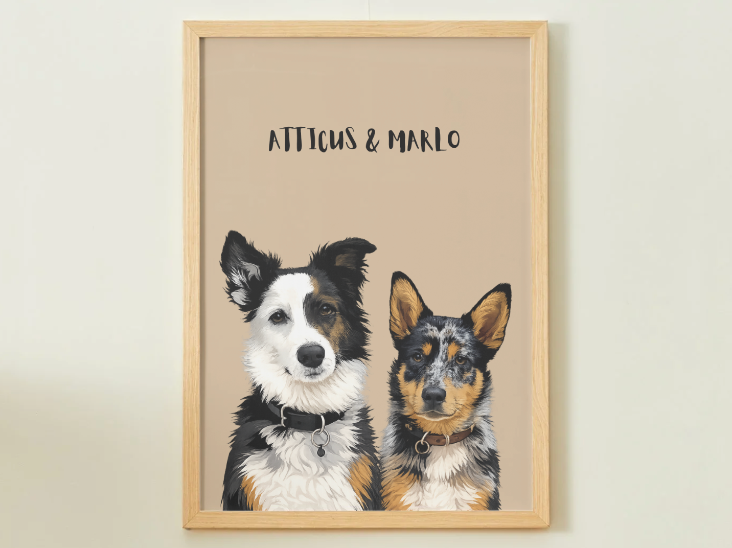 2 Pets - Custom Illustrated Photo Poster