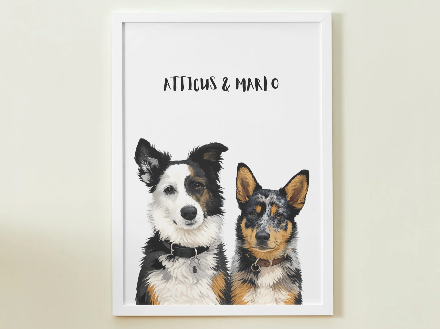 2 Pets - Custom Illustrated Photo Poster