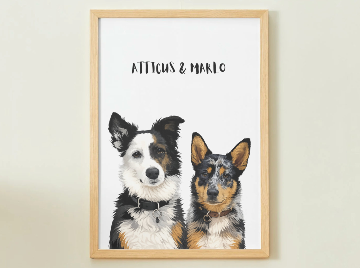 2 Pets - Custom Illustrated Photo Poster
