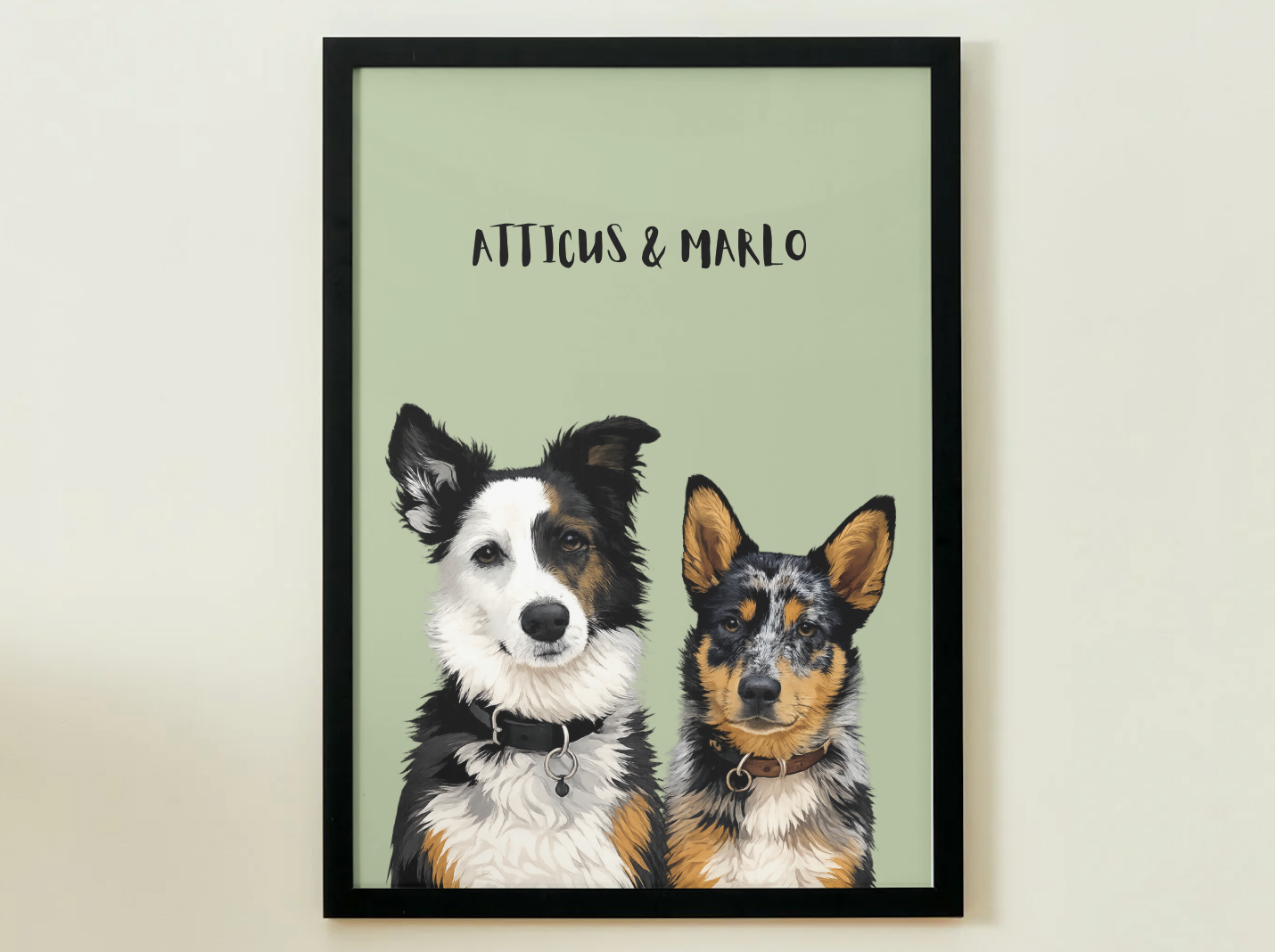 2 Pets - Custom Illustrated Photo Poster