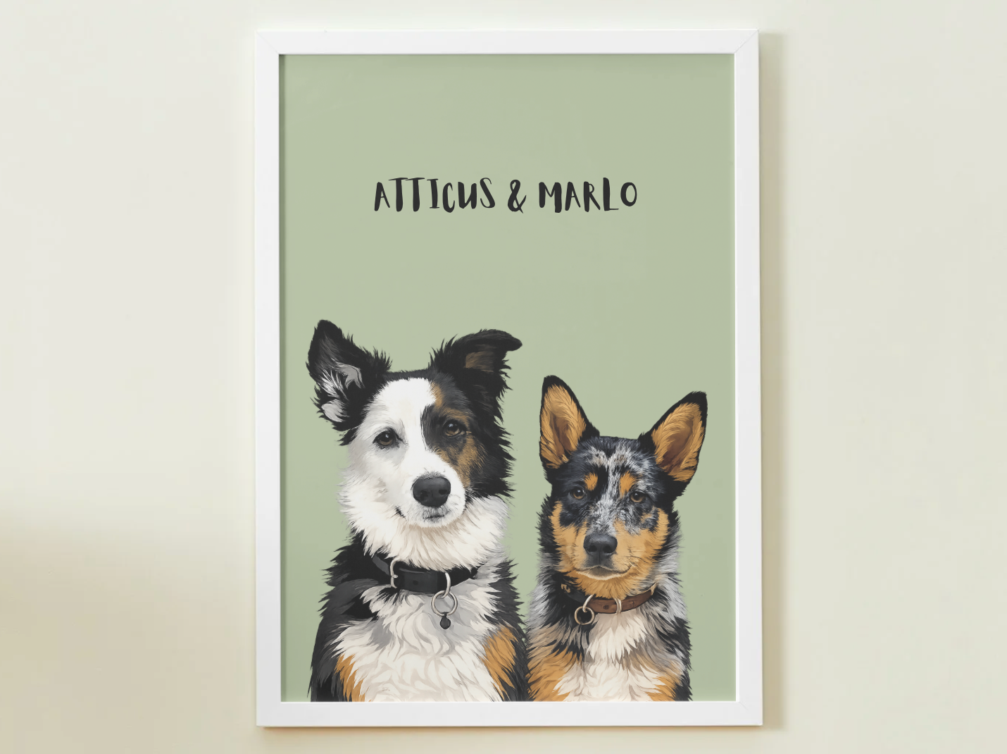 2 Pets - Custom Illustrated Photo Poster