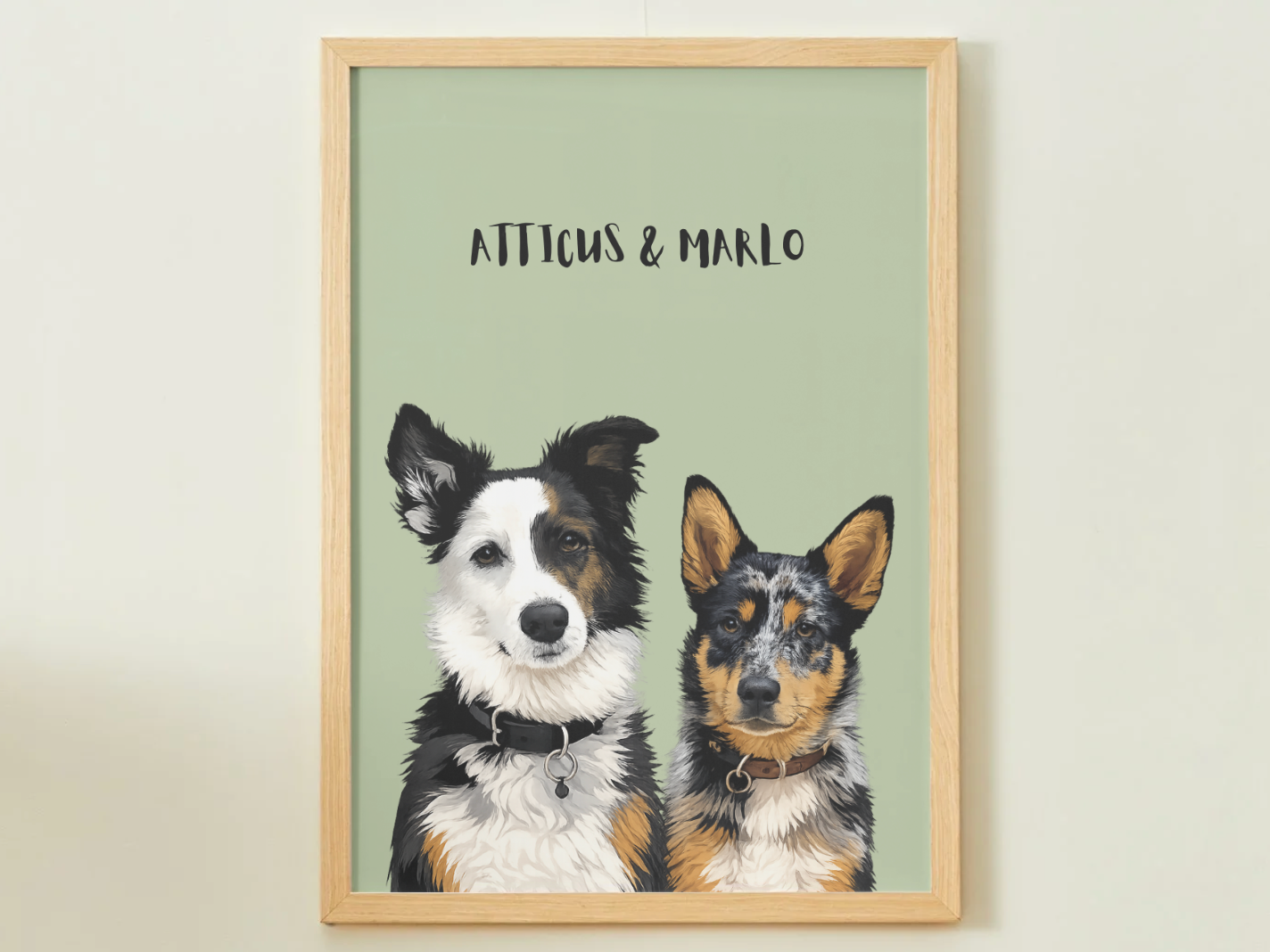 2 Pets - Custom Illustrated Photo Poster
