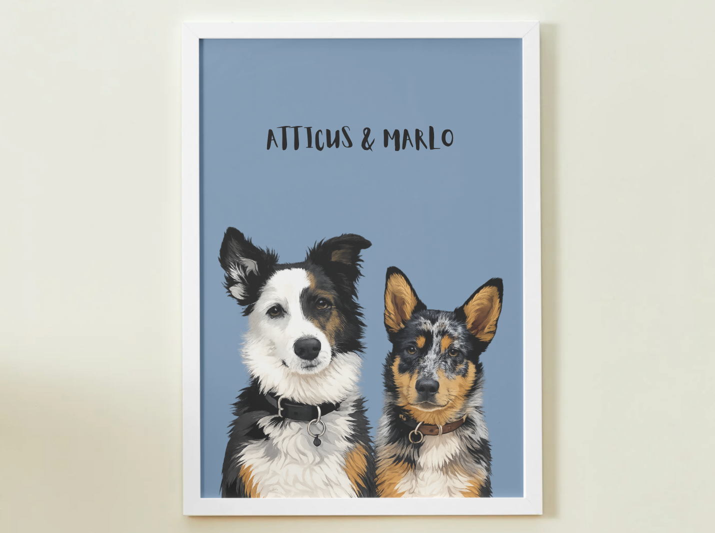 2 Pets - Custom Illustrated Photo Poster