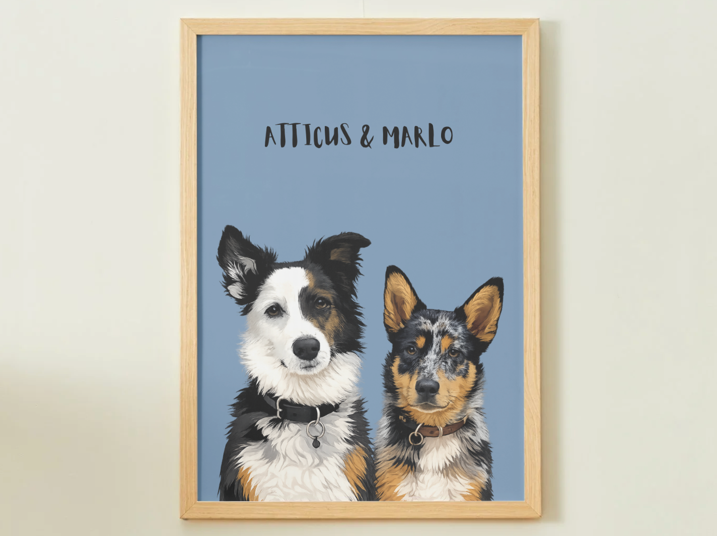 2 Pets - Custom Illustrated Photo Poster