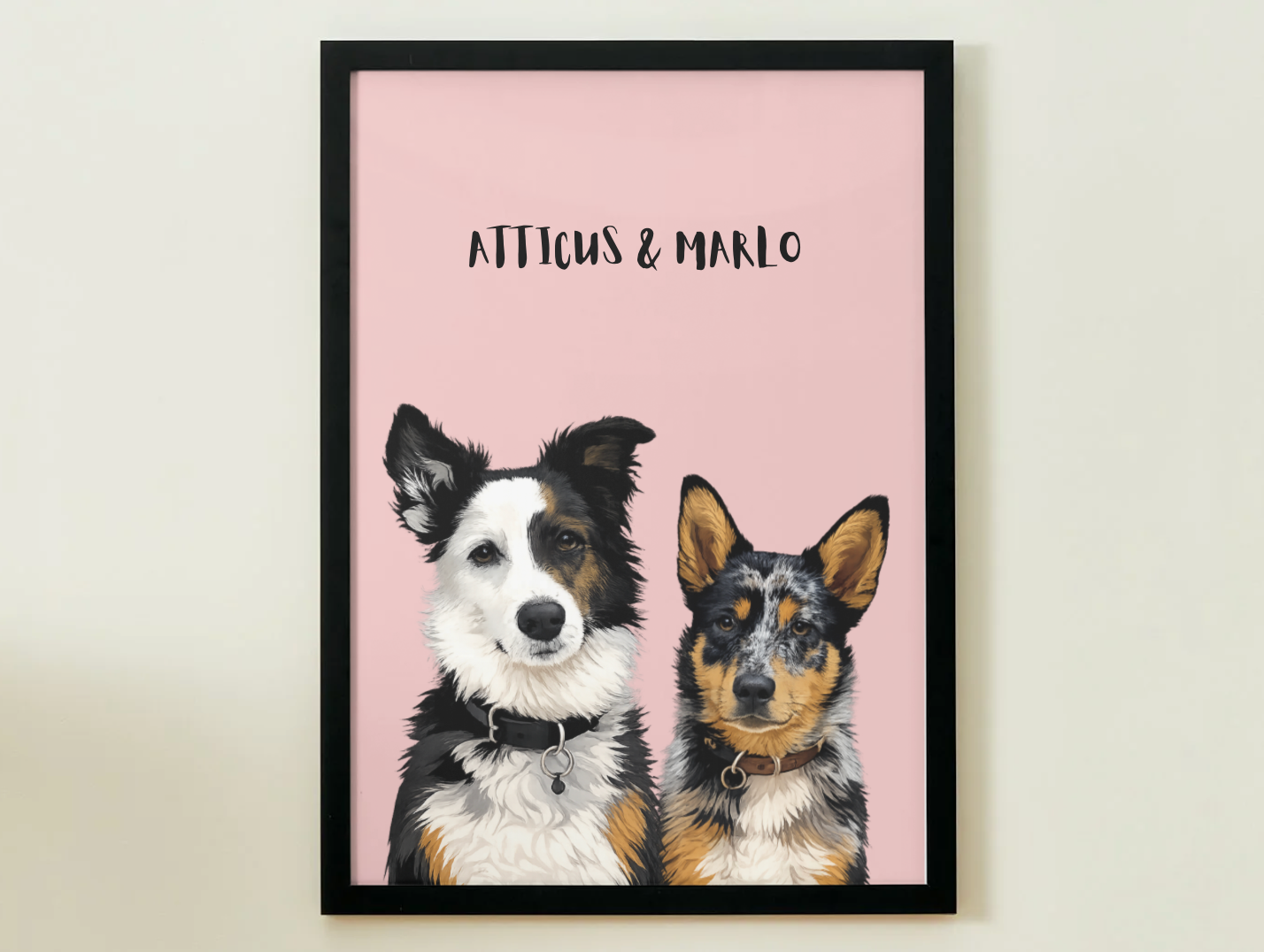 2 Pets - Custom Illustrated Photo Poster