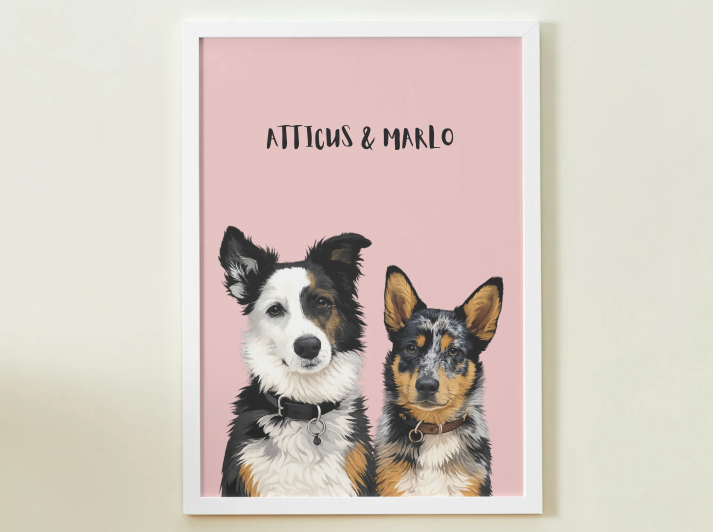 2 Pets - Custom Illustrated Photo Poster