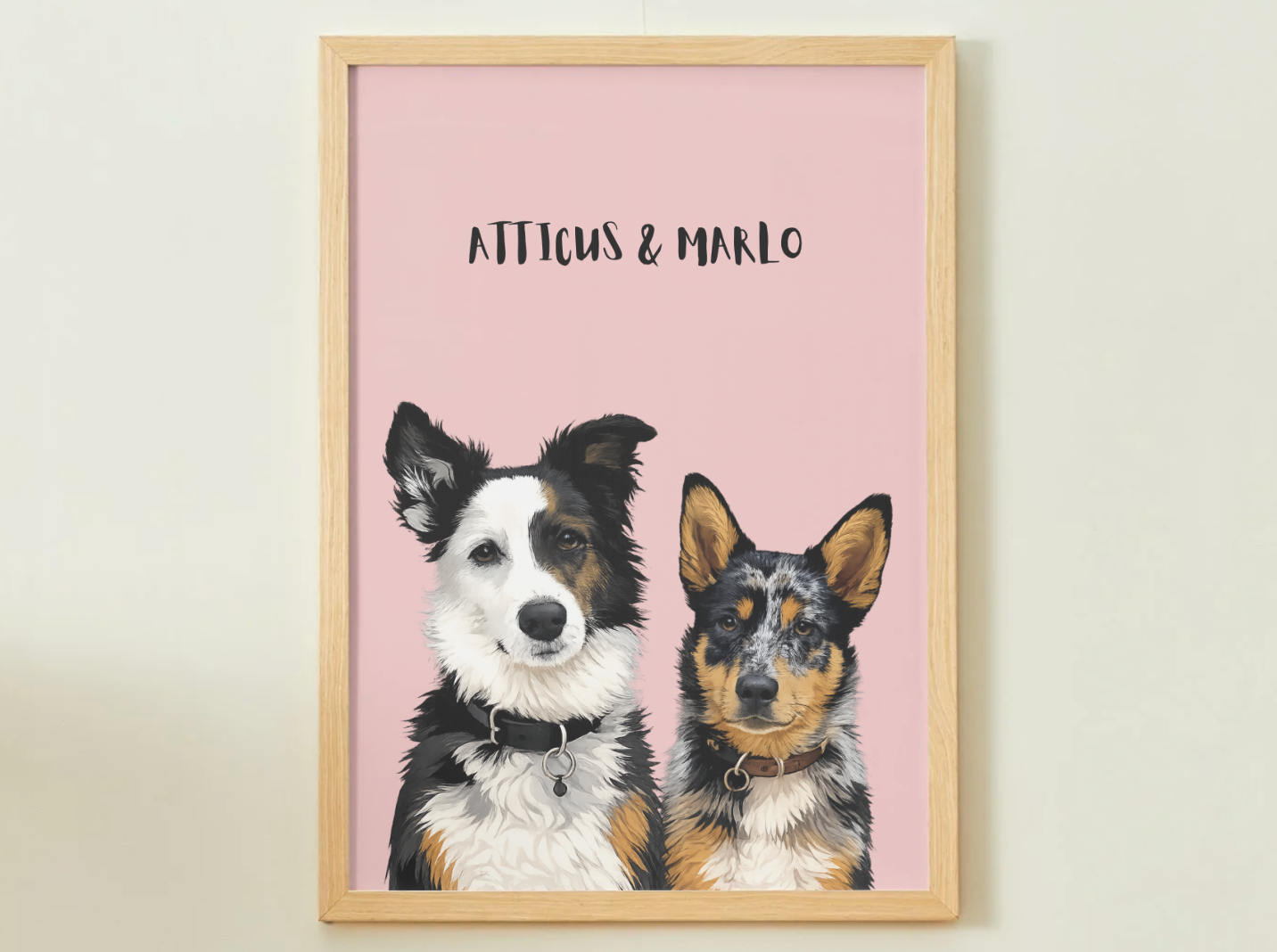 2 Pets - Custom Illustrated Photo Poster