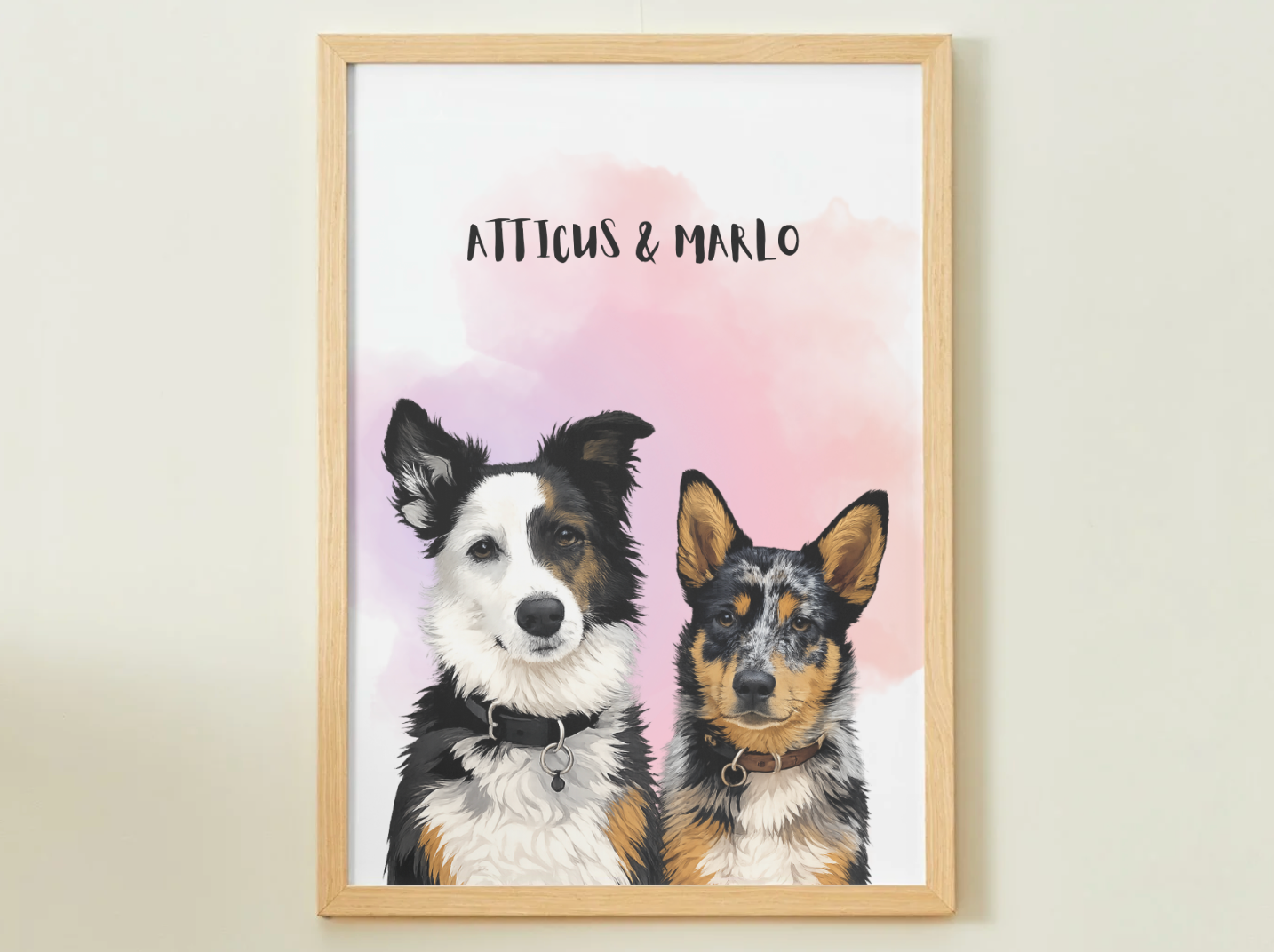 2 Pets - Custom Illustrated Photo Poster