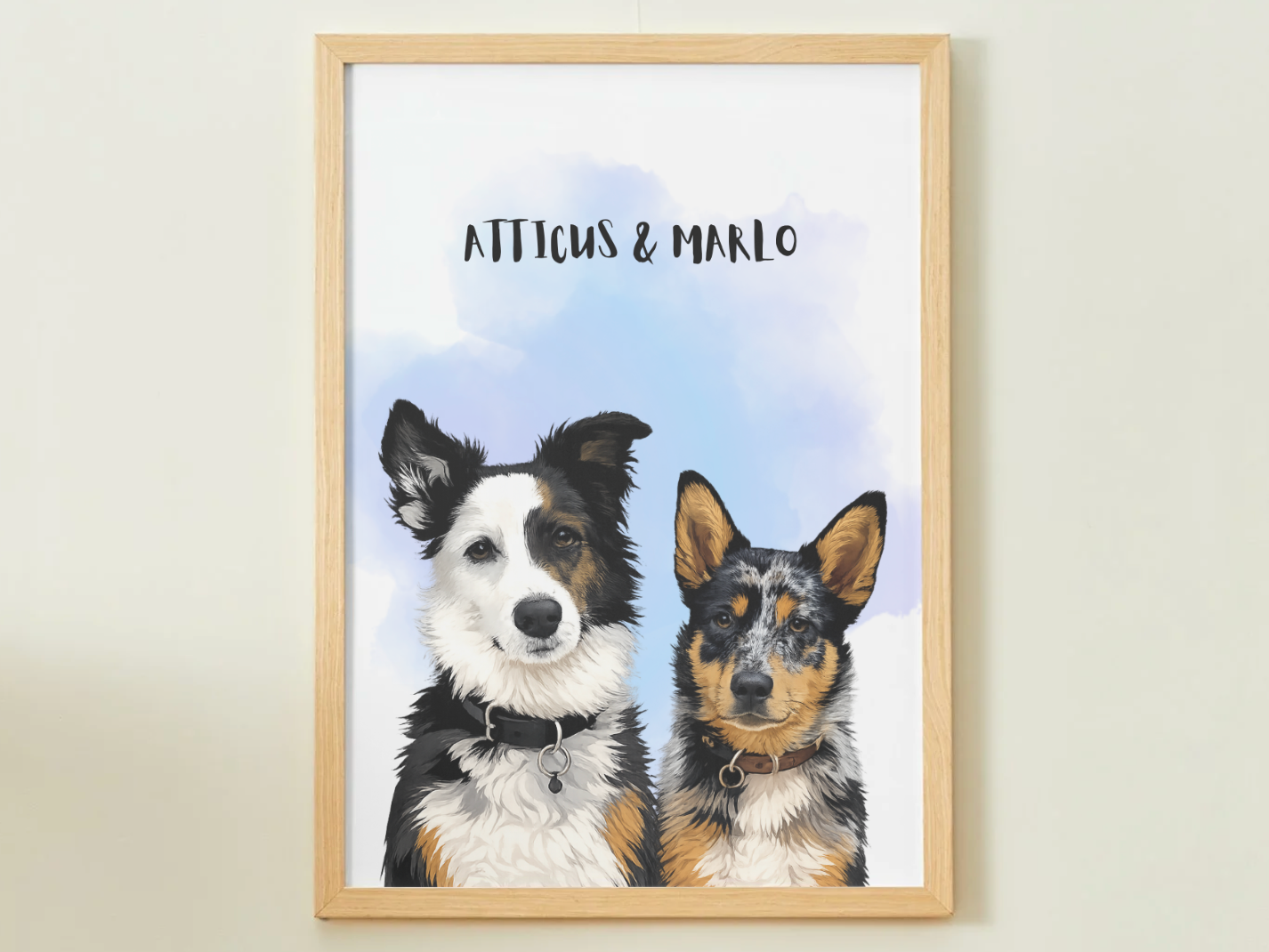 2 Pets - Custom Illustrated Photo Poster