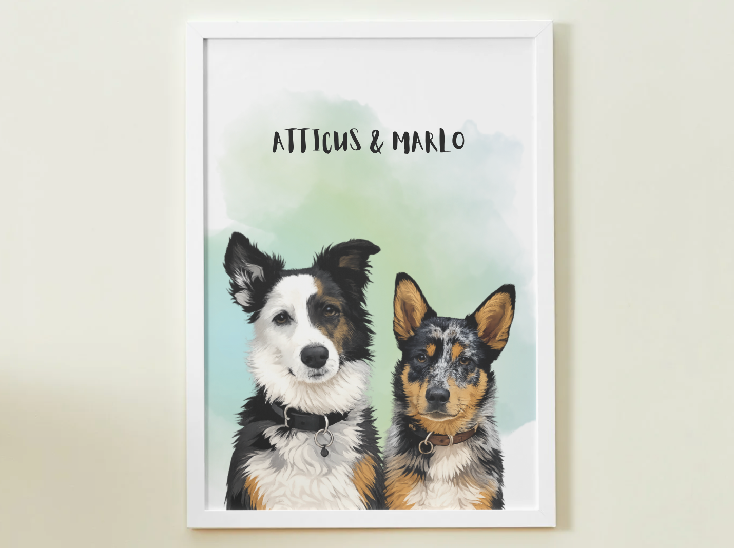 2 Pets - Custom Illustrated Photo Poster