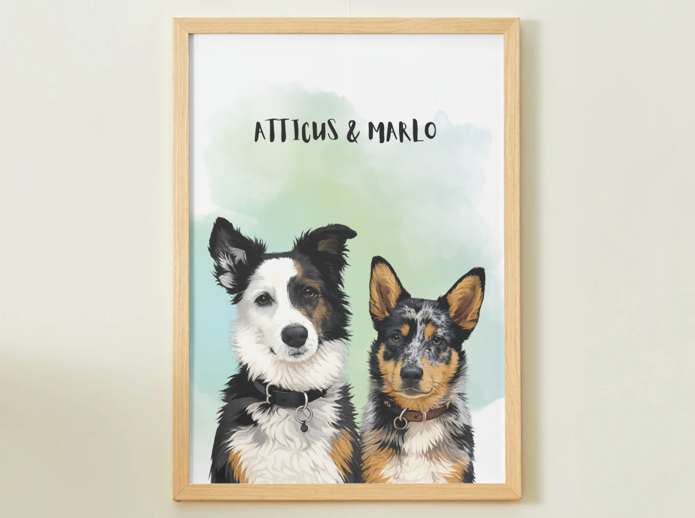 2 Pets - Custom Illustrated Photo Poster