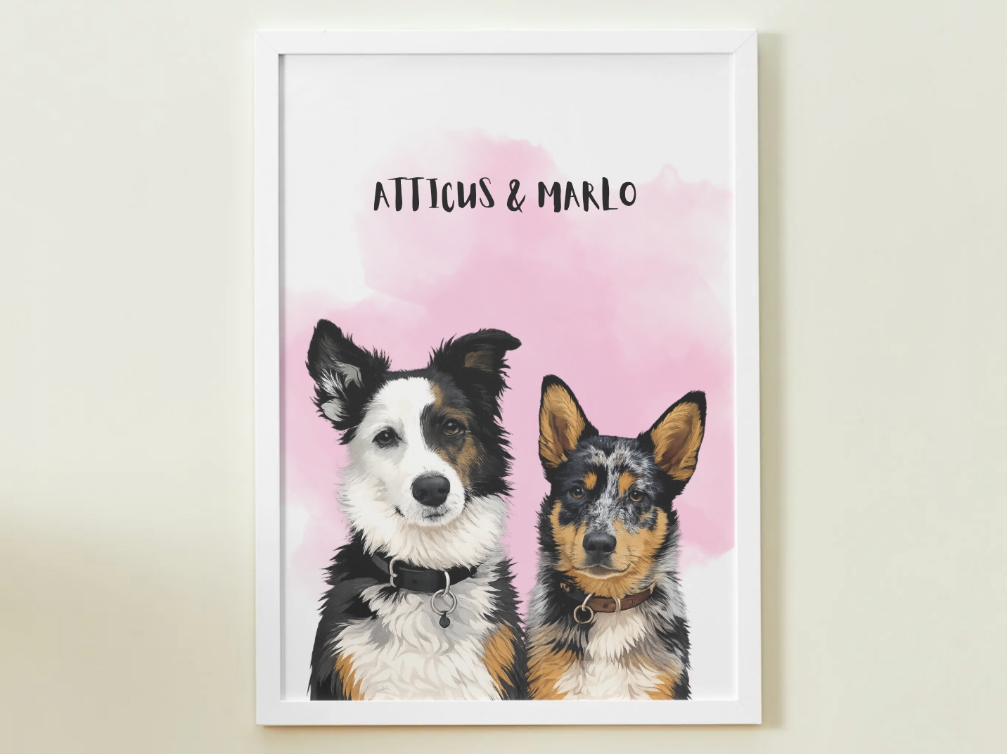 2 Pets - Custom Illustrated Photo Poster