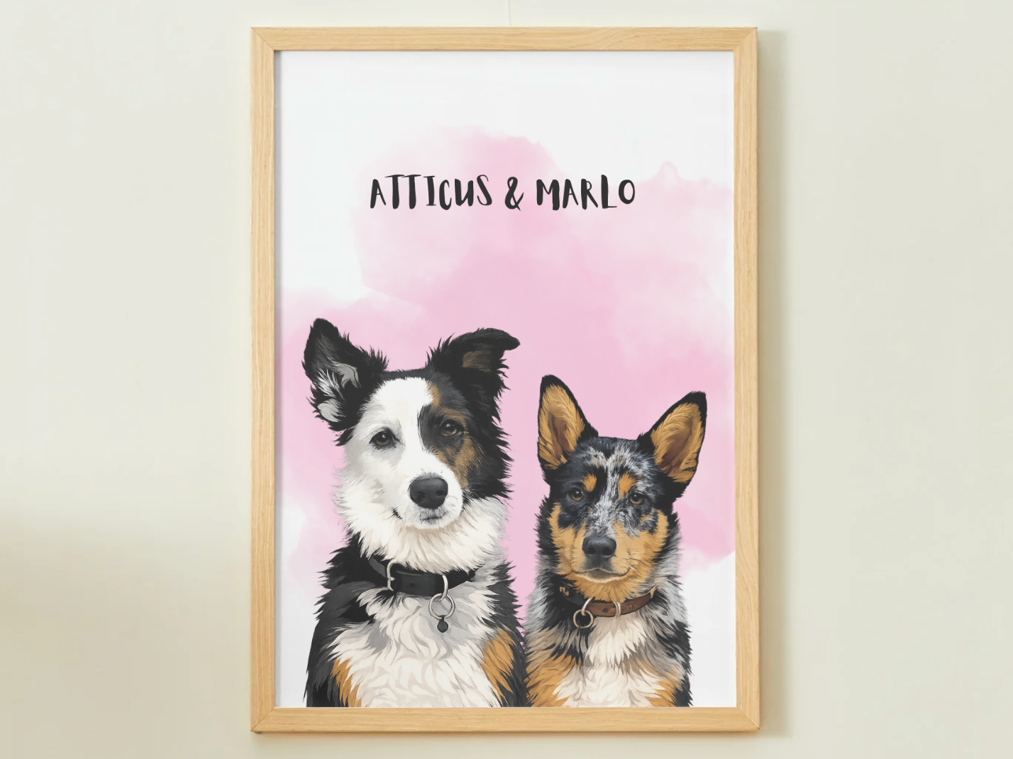2 Pets - Custom Illustrated Photo Poster