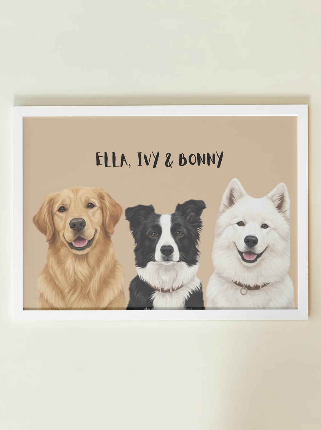 3 Pets - Custom Illustrated Photo Poster