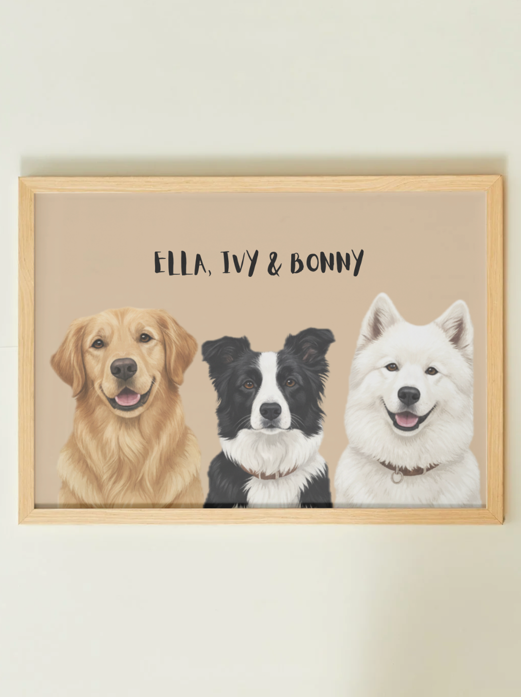 3 Pets - Custom Illustrated Photo Poster