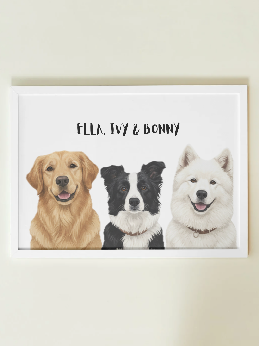 3 Pets - Custom Illustrated Photo Poster