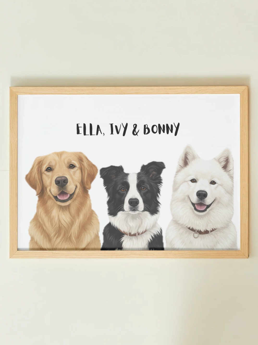 3 Pets - Custom Illustrated Photo Poster