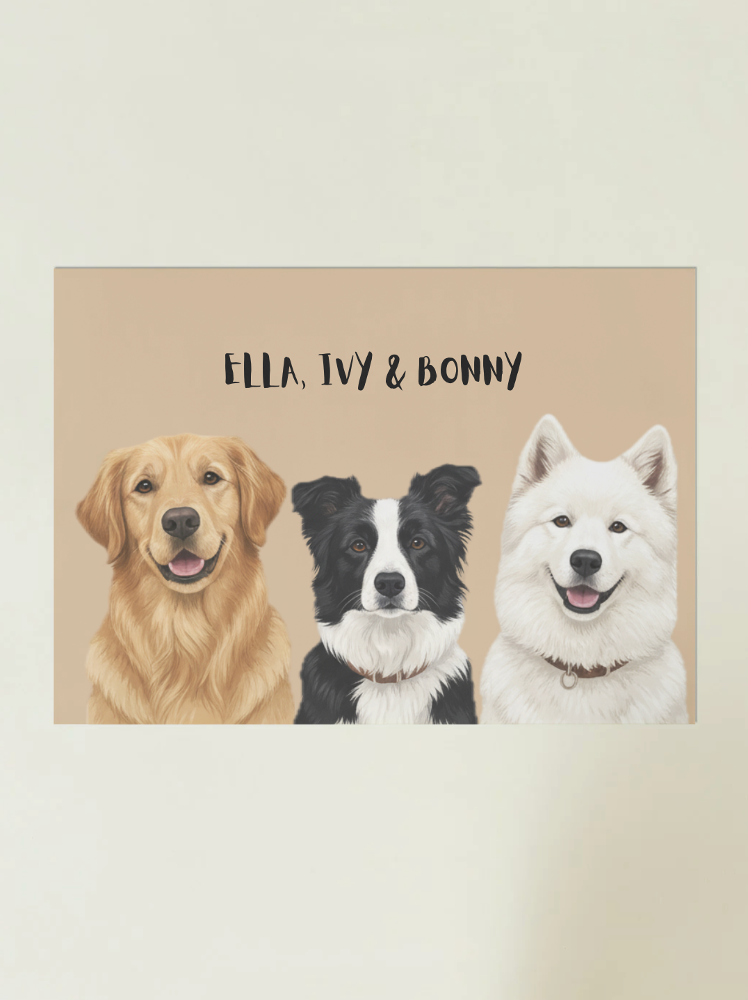 3 Pets - Custom Illustrated Photo Poster
