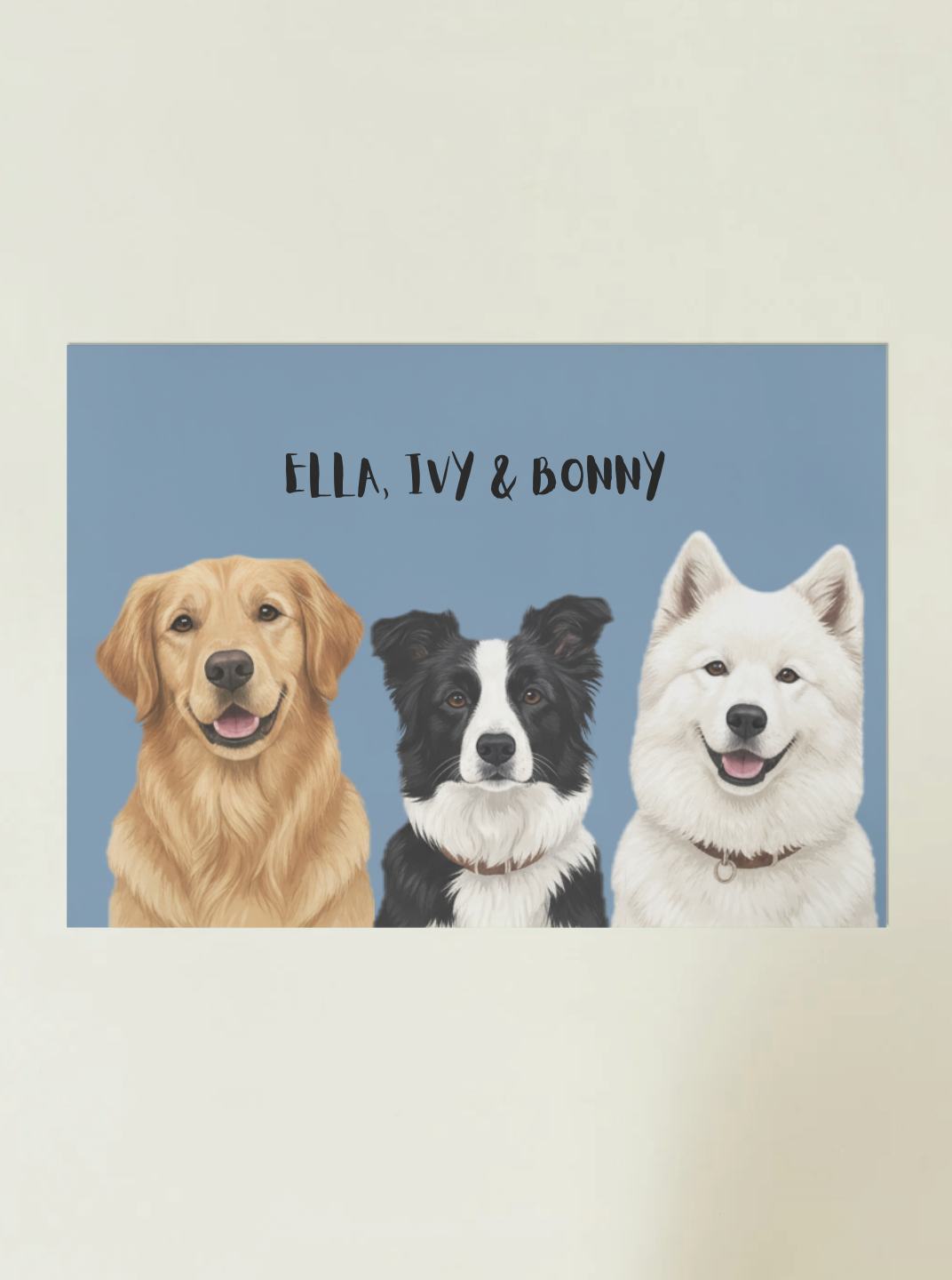 3 Pets - Custom Illustrated Photo Poster