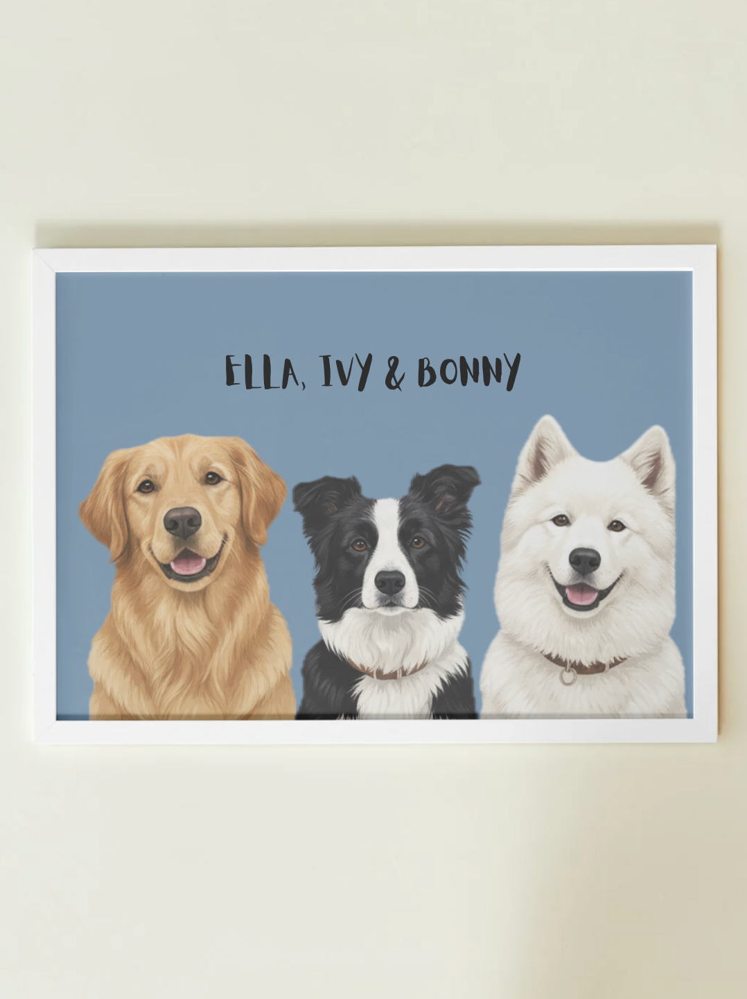 3 Pets - Custom Illustrated Photo Poster