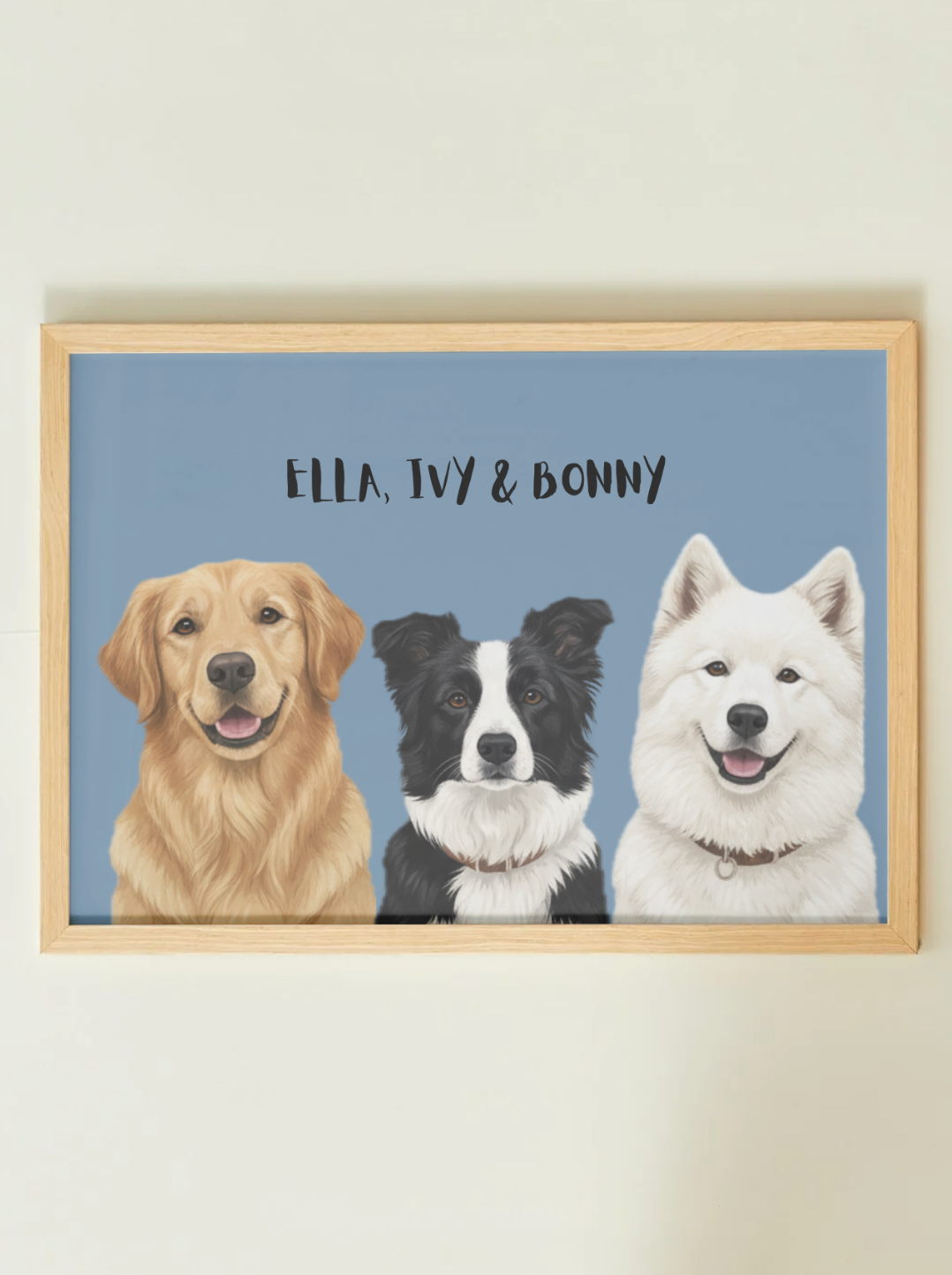 3 Pets - Custom Illustrated Photo Poster