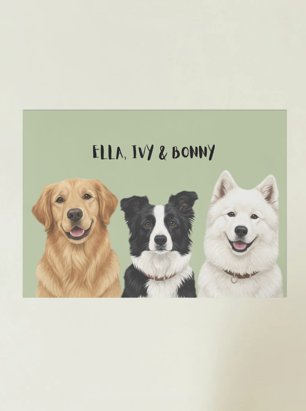 3 Pets - Custom Illustrated Photo Poster