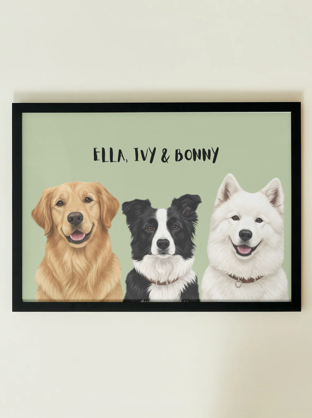 3 Pets - Custom Illustrated Photo Poster