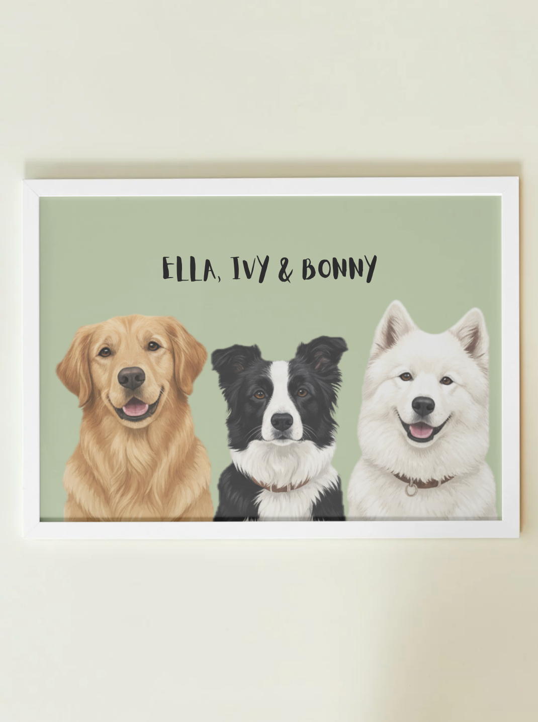 3 Pets - Custom Illustrated Photo Poster