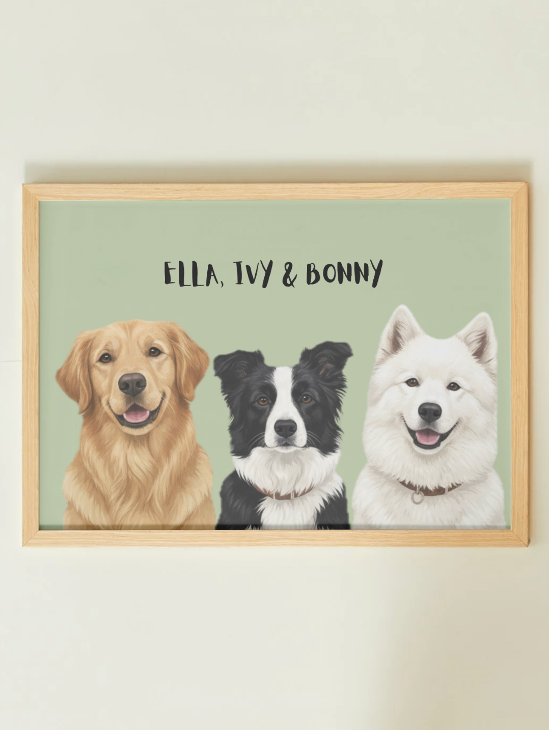 3 Pets - Custom Illustrated Photo Poster