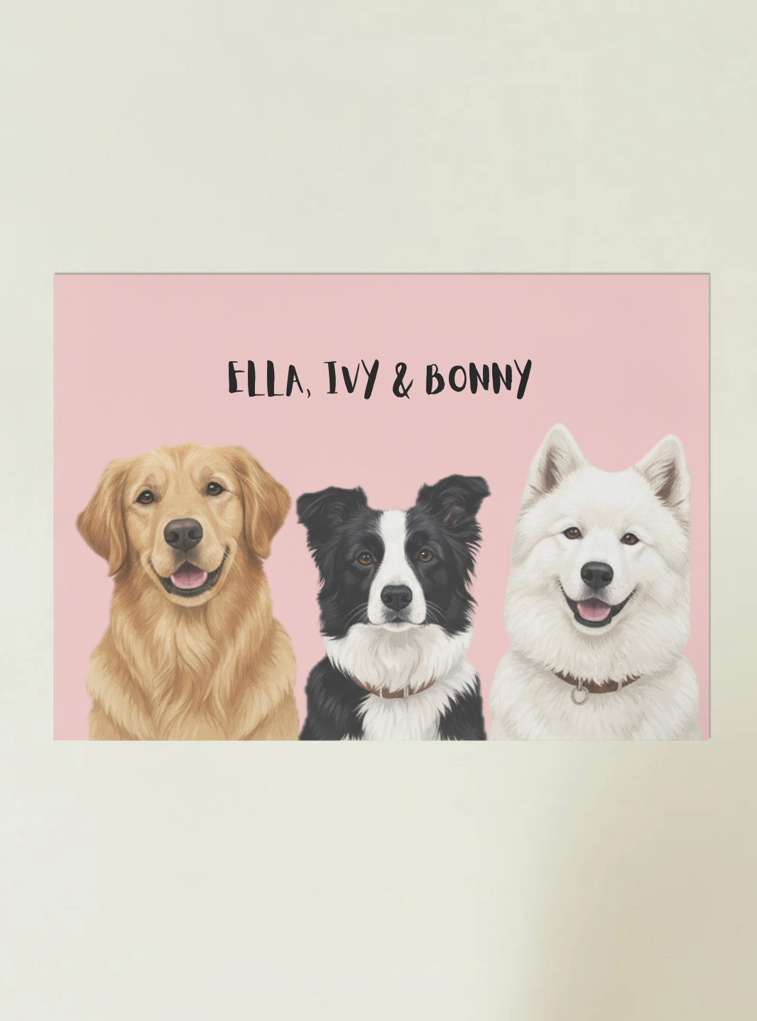 3 Pets - Custom Illustrated Photo Poster