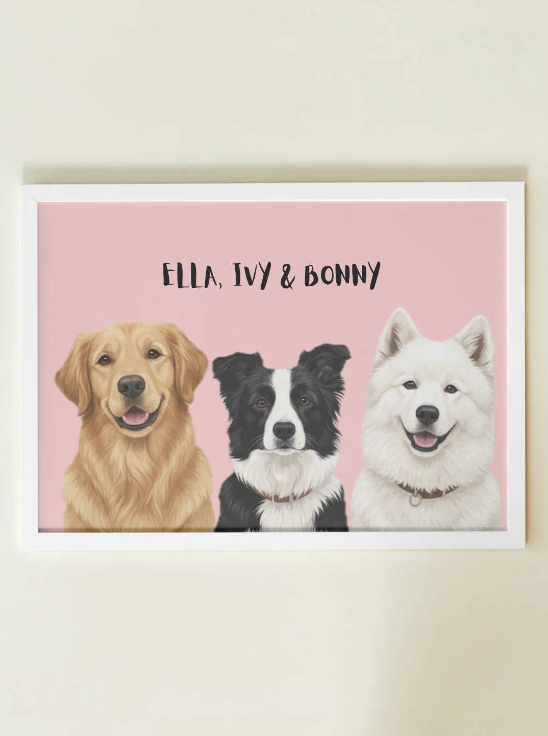 3 Pets - Custom Illustrated Photo Poster
