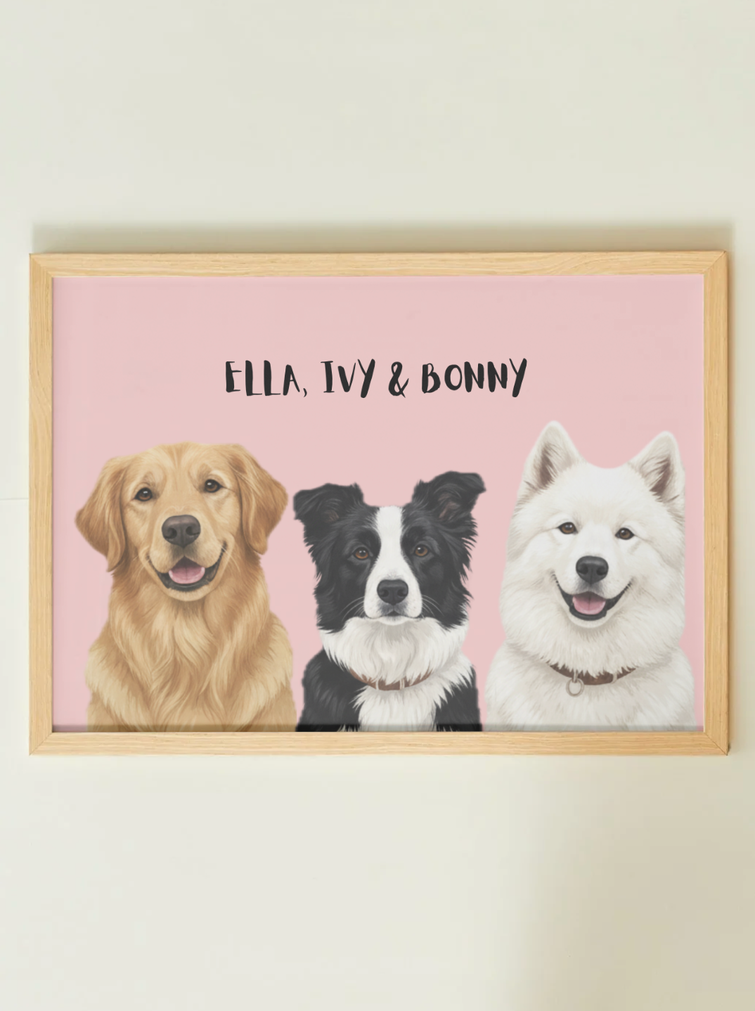 3 Pets - Custom Illustrated Photo Poster