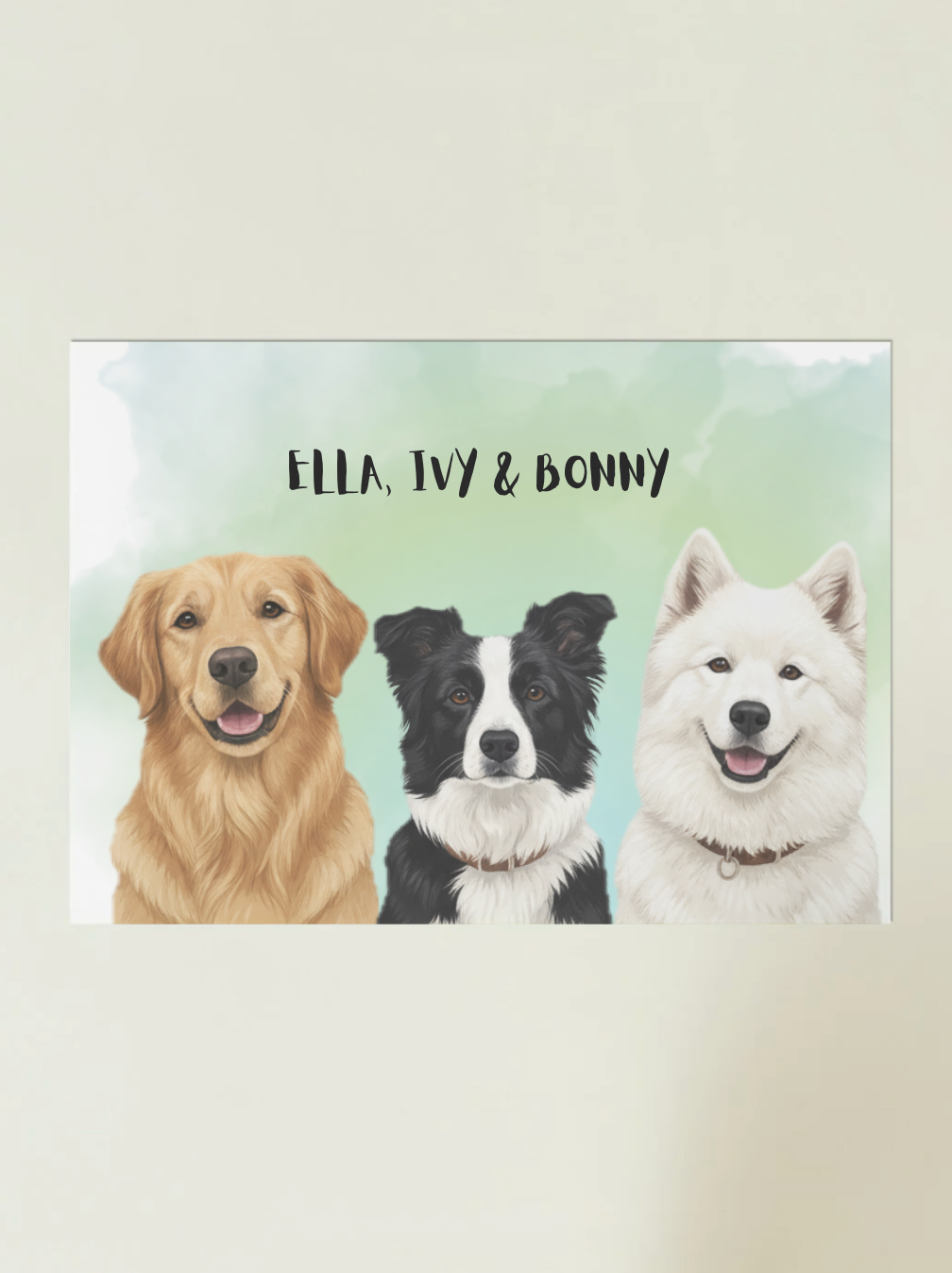 3 Pets - Custom Illustrated Photo Poster