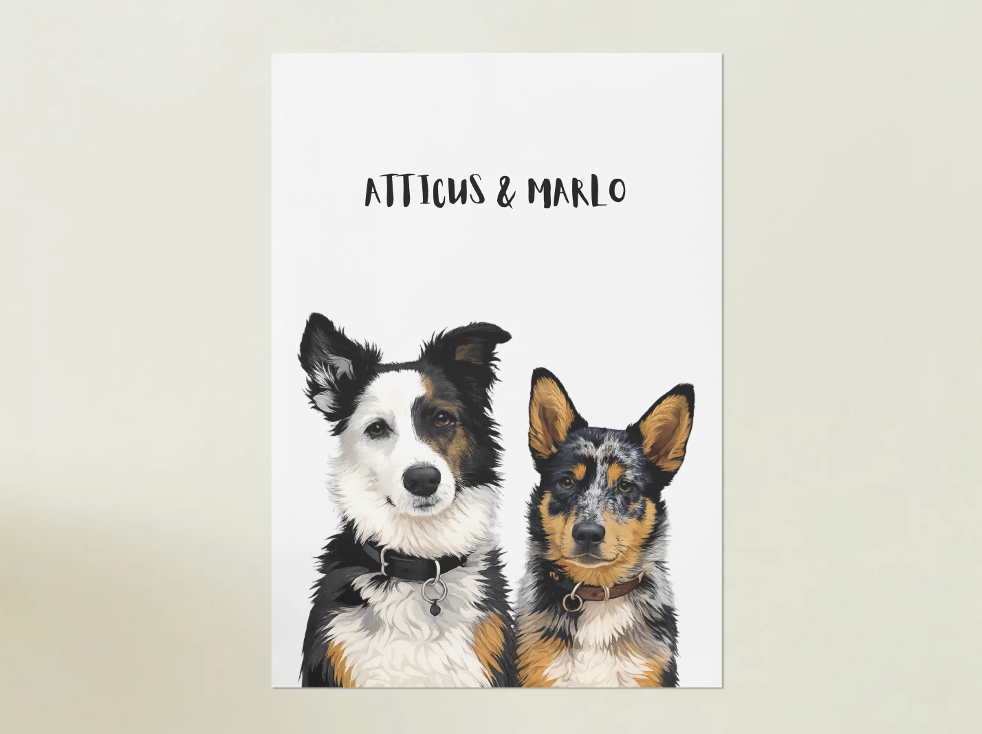 2 Pets - Custom Illustrated Photo Poster