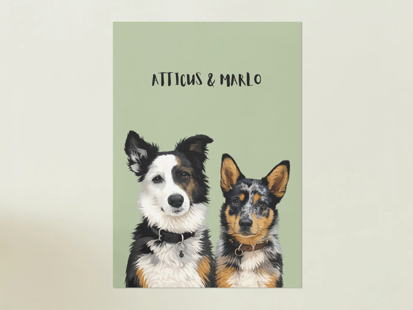 2 Pets - Custom Illustrated Photo Poster