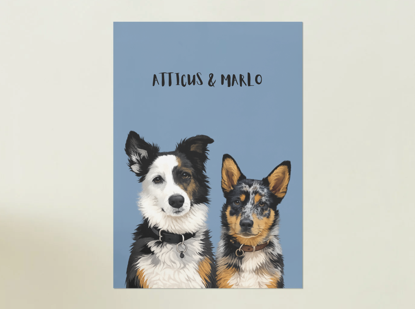 2 Pets - Custom Illustrated Photo Poster