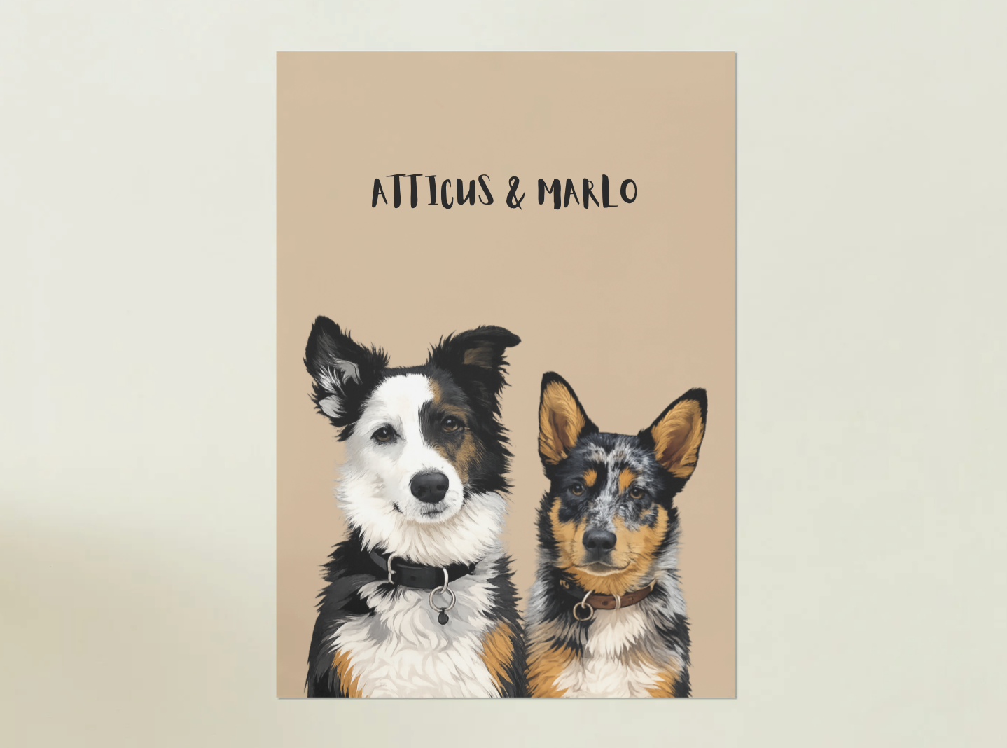 2 Pets - Custom Illustrated Photo Poster