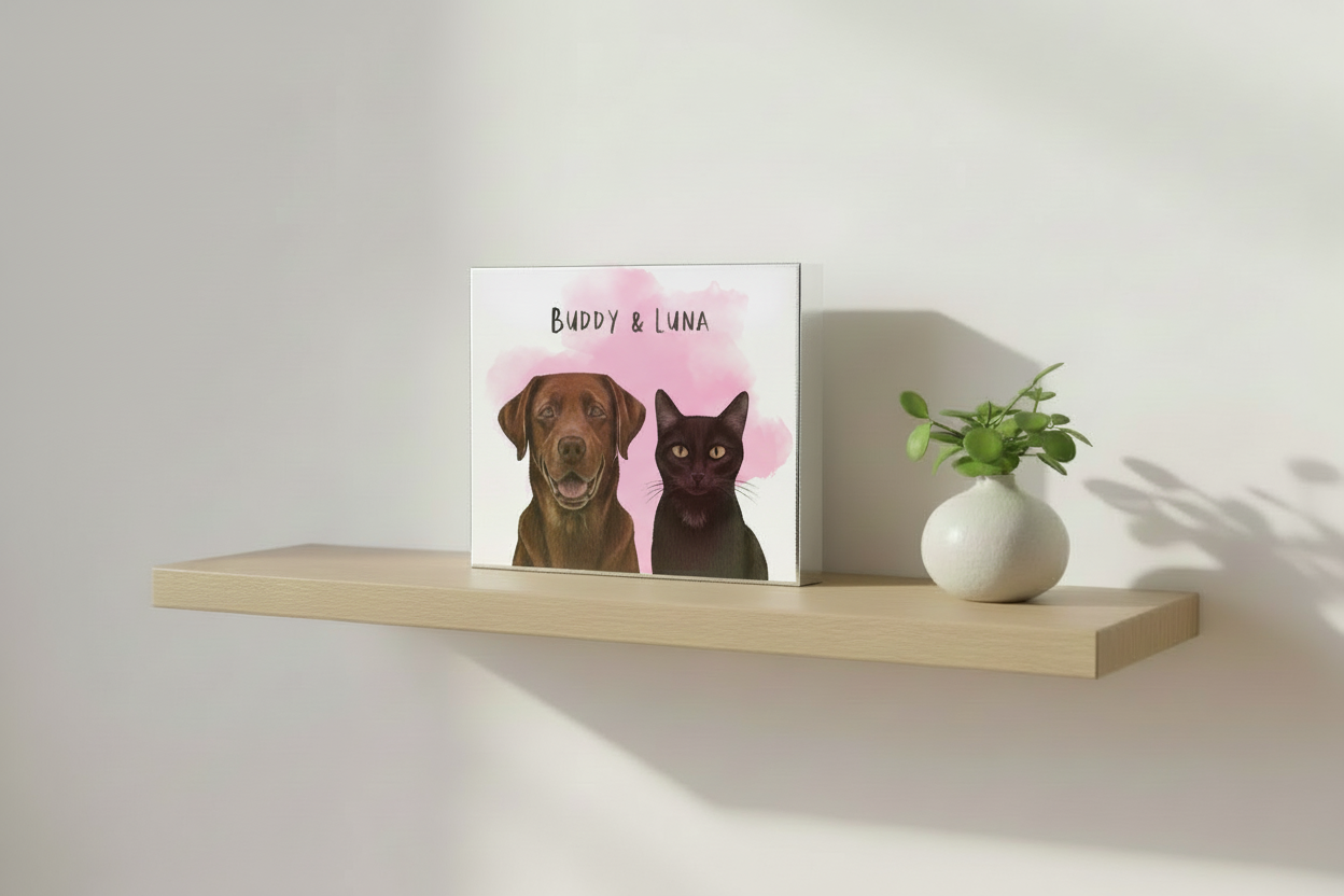 Buddy & Luna - Pink Watercolor