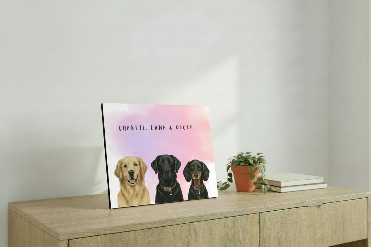 Charlie Luna & Oscar - Pink Purple Watercolor