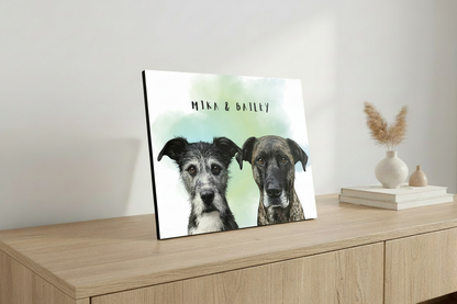 Mika & Bailey - Green Teal Watercolor