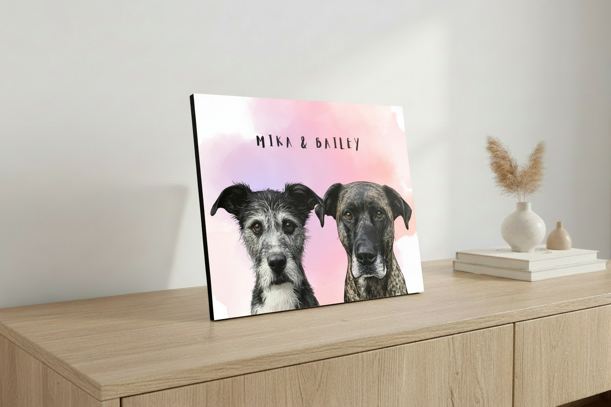 Mika & Bailey - Pink Purple Watercolor
