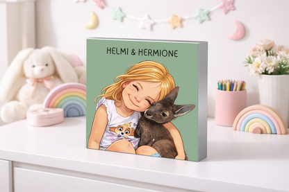 Sage Green Portrait Block with Silver Sides
